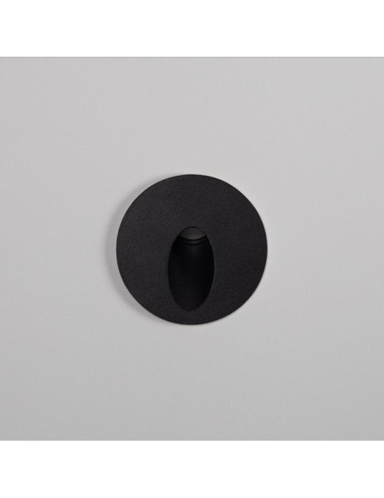 Balise Extérieure Murale LED Encastrable 3W Ronde Boiler  Noire