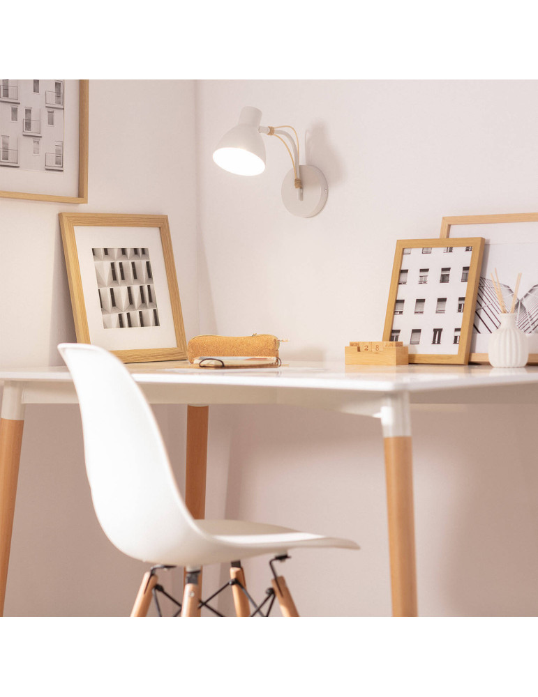 Lampe Murale Orientable Bois et Métal Cubal