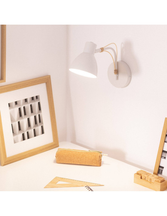 Lampe Murale Orientable Bois et Métal Cubal