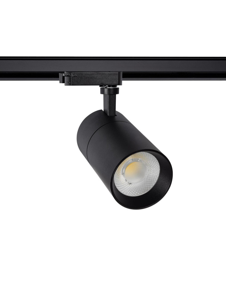 Spot LED sur Rail Monophasé 30W Mallet Dimmable Noir