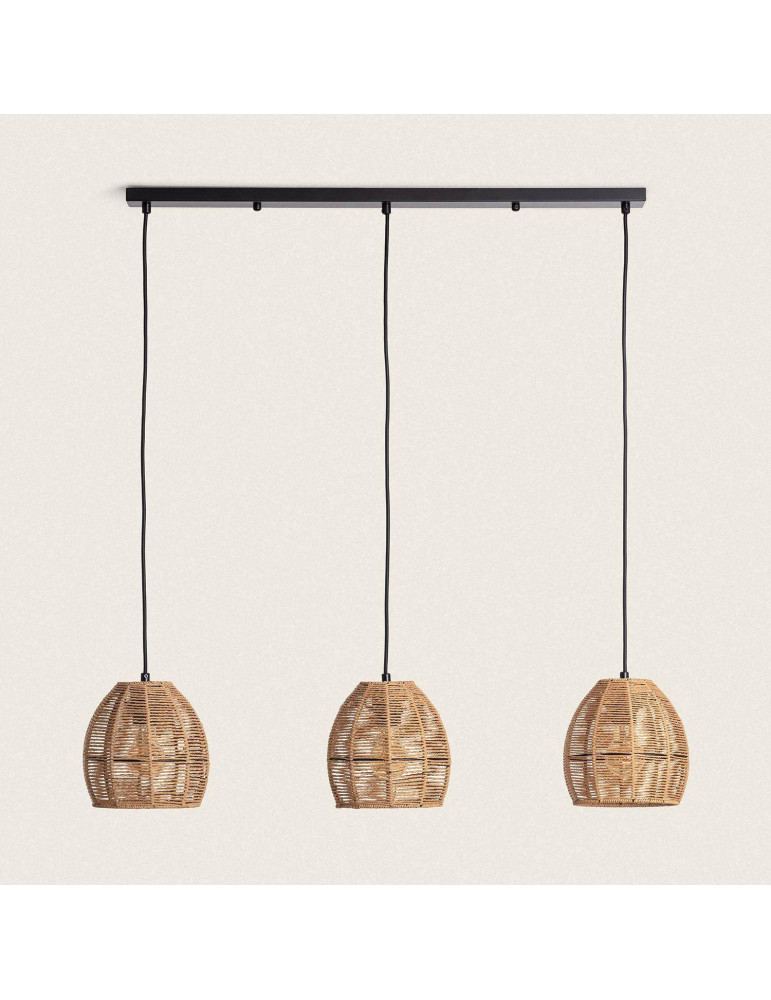 Suspension Papier Tressé Mahali 3 Spots ILUZZIA