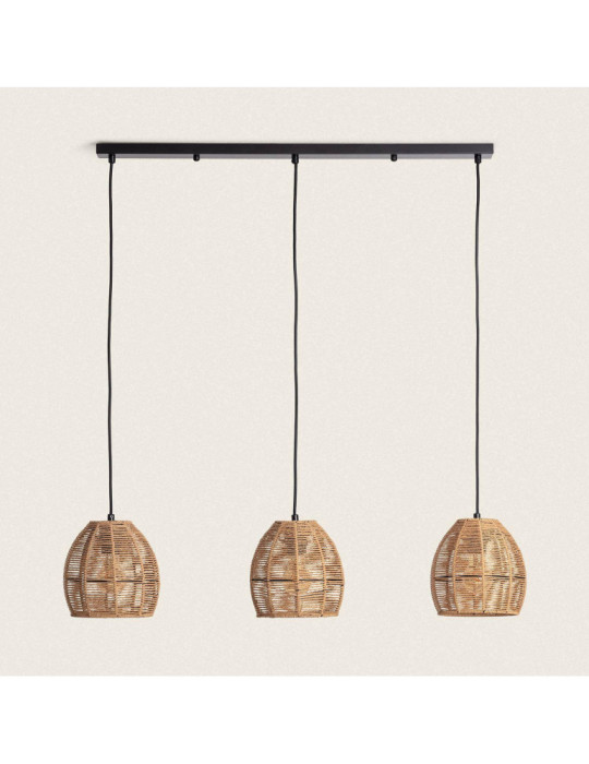 Suspension Papier Tressé Mahali 3 Spots ILUZZIA