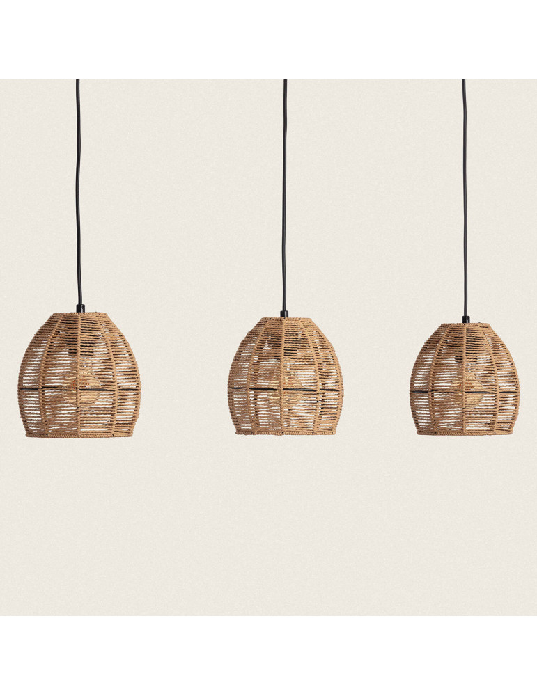 Suspension Papier Tressé Mahali 3 Spots ILUZZIA