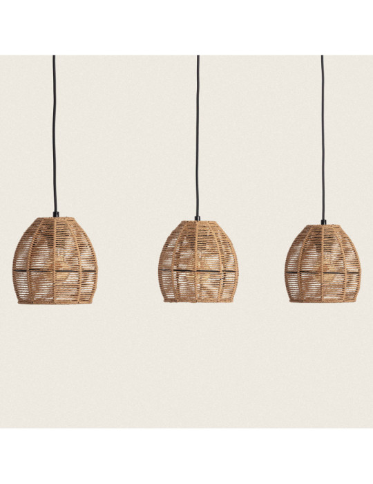 Suspension Papier Tressé Mahali 3 Spots ILUZZIA