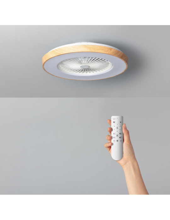 Ventilateur de Plafond Silencieux Dhalia Bois 58cm Moteur DC