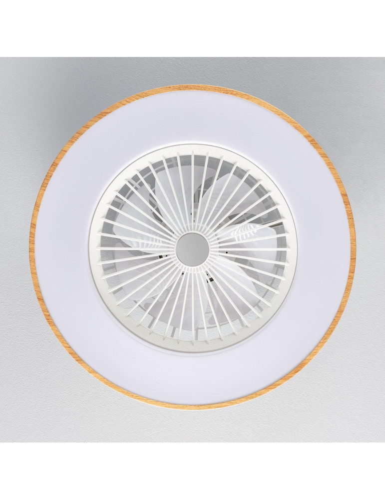 Ventilateur de Plafond Silencieux Dhalia Bois 58cm Moteur DC