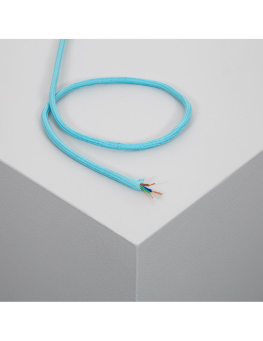 Câble Électrique Textile Bleu