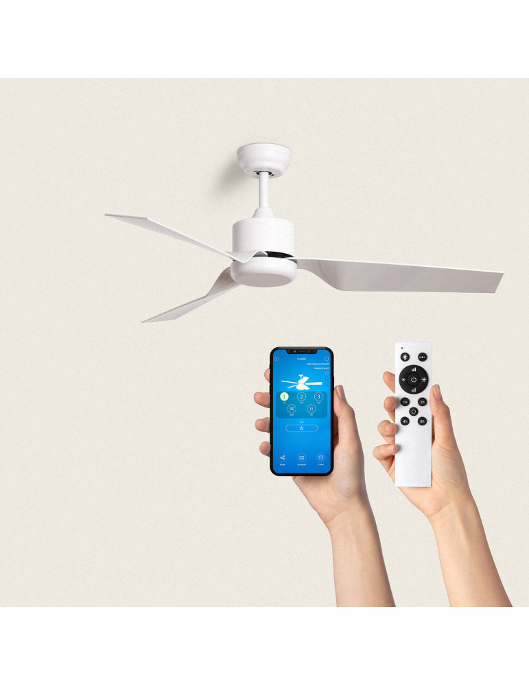 Ventilateur de plafond Silencieux Minimal Blanc 132cm Moteur DC