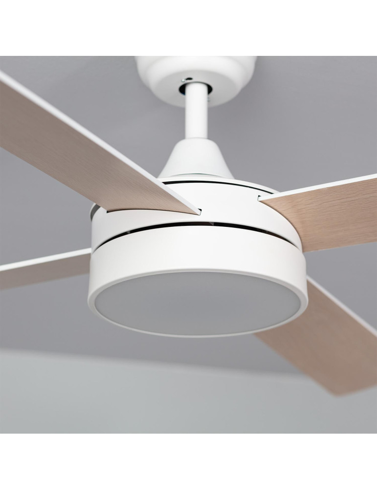Ventilateur de Plafond Silencieux Timor Blanc 132cm Moteur DC