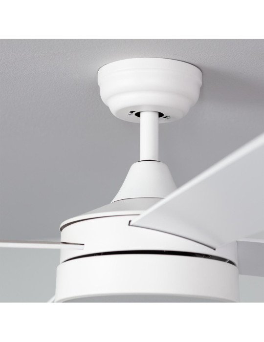 Ventilateur de Plafond Silencieux Timor Blanc 132cm Moteur DC