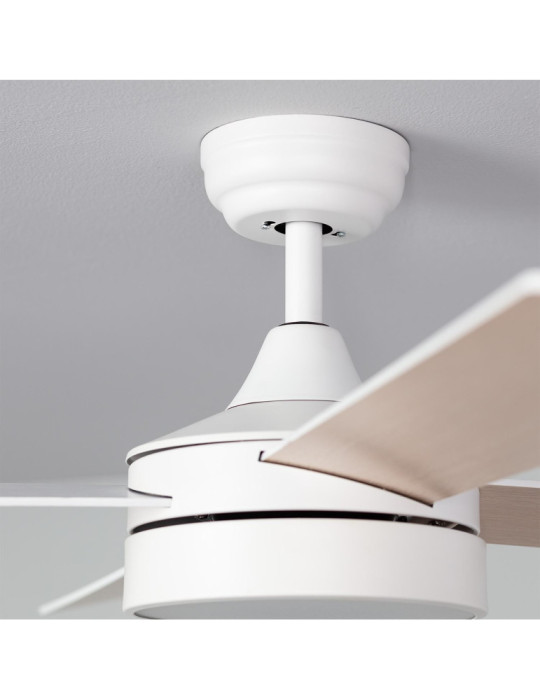 Ventilateur de Plafond Silencieux Timor Blanc 132cm Moteur DC