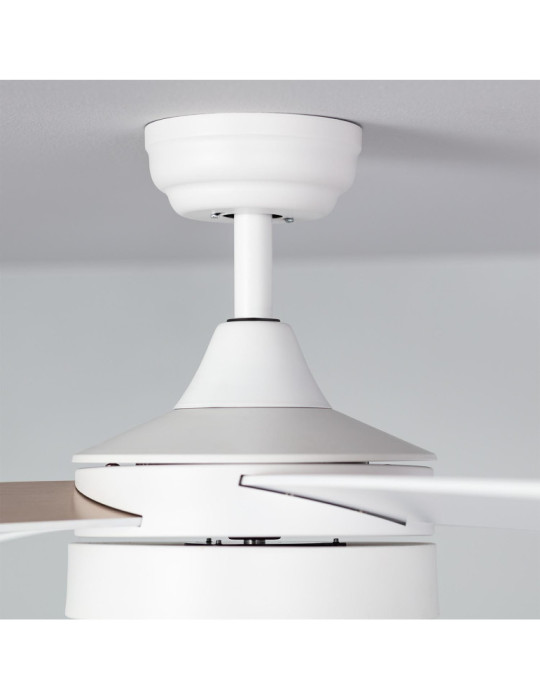 Ventilateur de Plafond Silencieux Timor Blanc 132cm Moteur DC