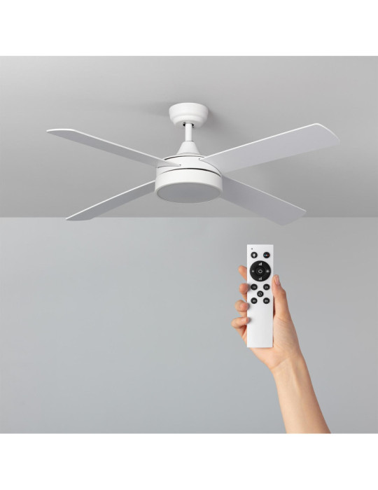 Ventilateur de Plafond Silencieux Timor Blanc 132cm Moteur DC