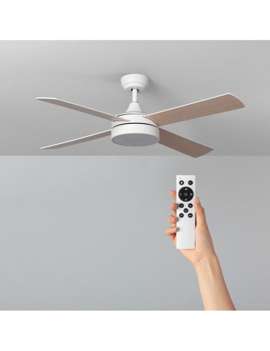 Ventilateur de Plafond Silencieux Timor Blanc 132cm Moteur DC