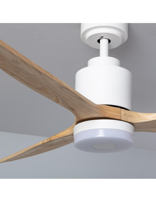 Ventilateur de Plafond Silencieux Mersin Bois & Blanc 132 cm Moteur DC