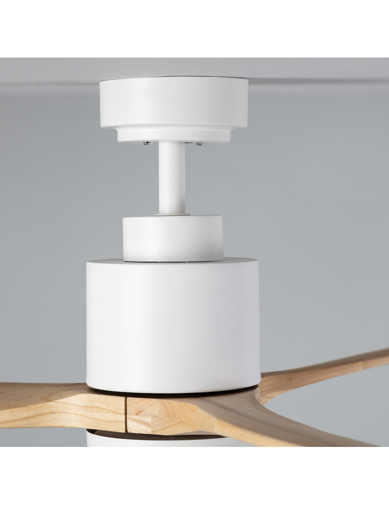 Ventilateur de Plafond Silencieux Mersin Bois & Blanc 132 cm Moteur DC