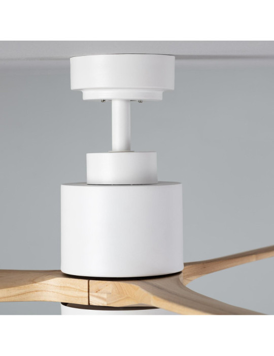 Ventilateur de Plafond Silencieux Mersin Bois & Blanc 132 cm Moteur DC