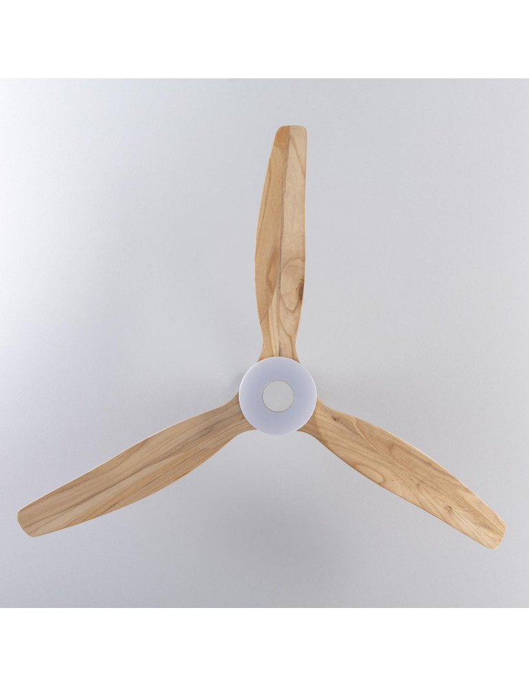 Ventilateur de Plafond Silencieux Mersin Bois & Blanc 132 cm Moteur DC