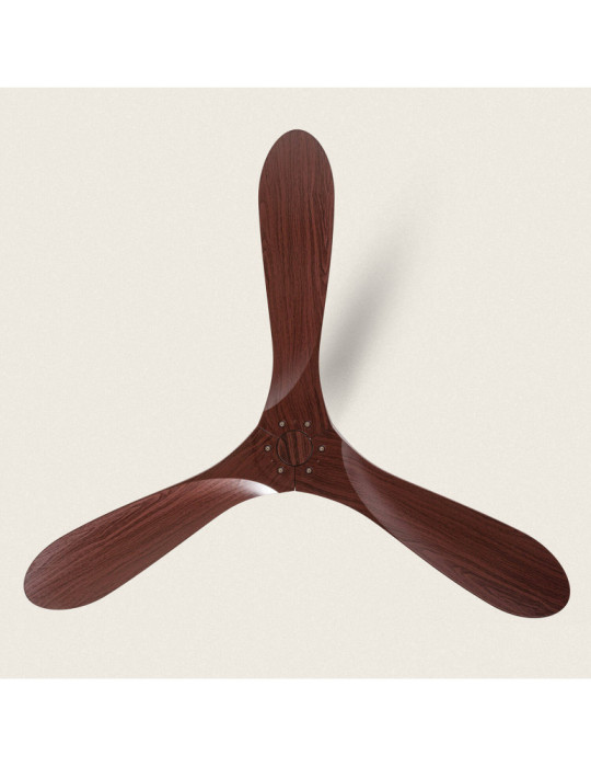 Ventilateur de Plafond Silencieux Extérieur Spetses Blanc & Bois 132cm Moteur DC