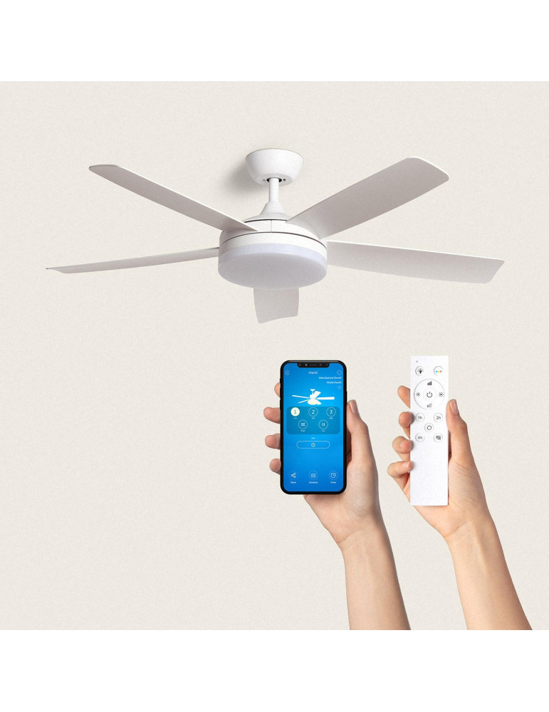 Ventilateur de Plafond Silencieux Patroclo Blanc 132cm Motor DC