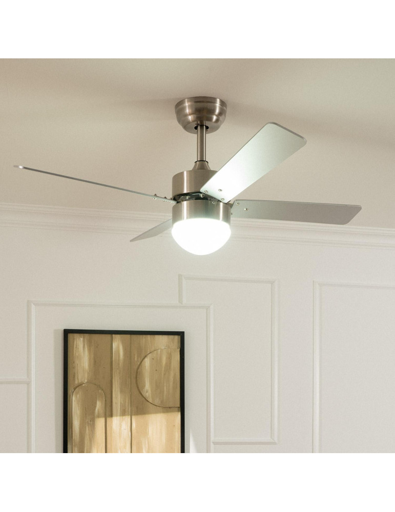 Ventilateur de Plafond Silencieux Cygnus Niquel 107cm Moteur DC WiFi