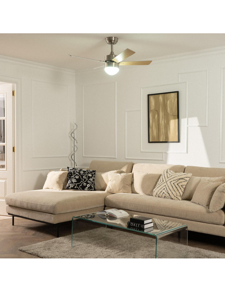 Ventilateur de Plafond Silencieux Cygnus Niquel 107cm Moteur DC WiFi