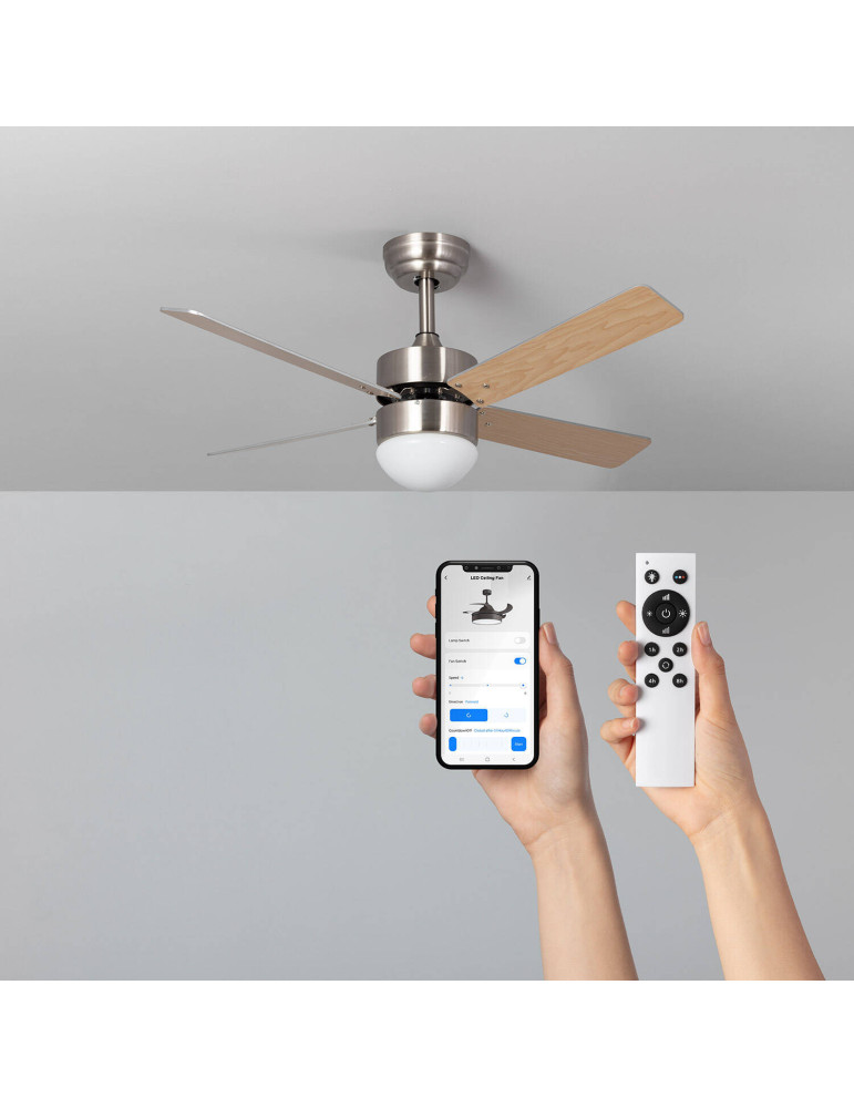 Ventilateur de Plafond Silencieux Cygnus Niquel 107cm Moteur DC WiFi