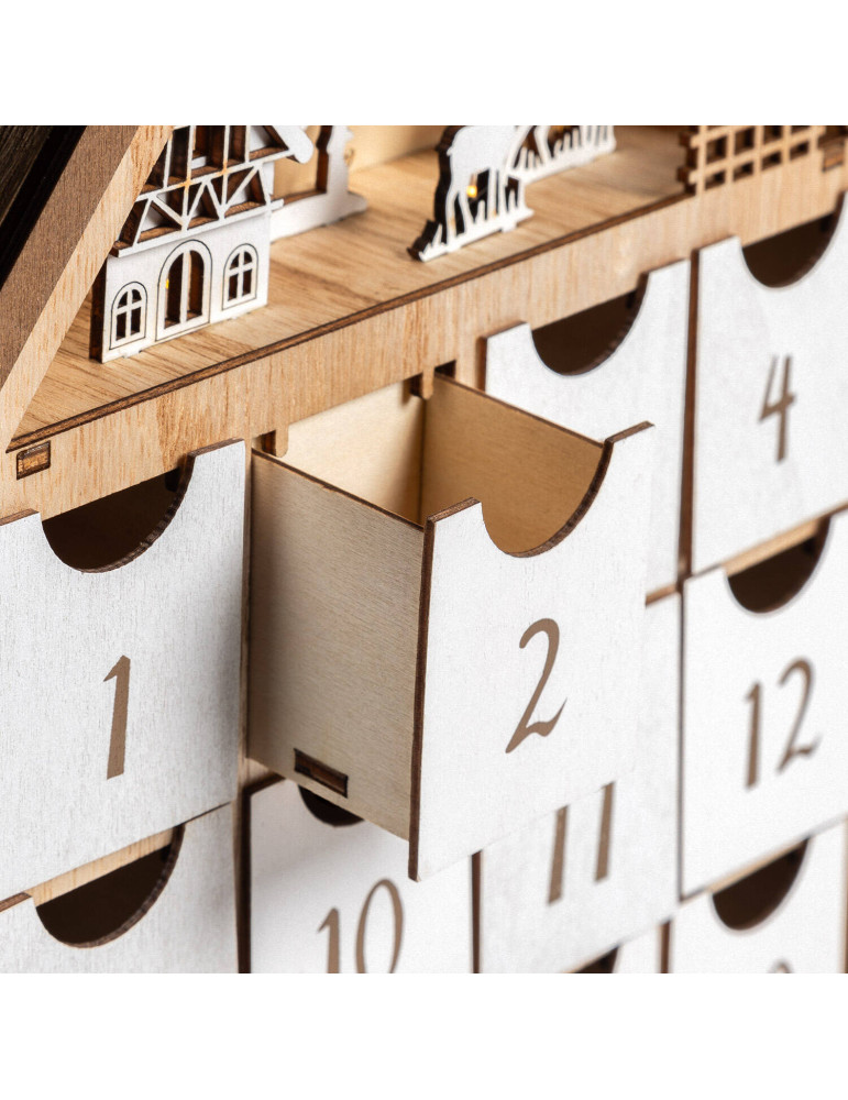 Calendrier de l'Avent LED à Piles Joulud