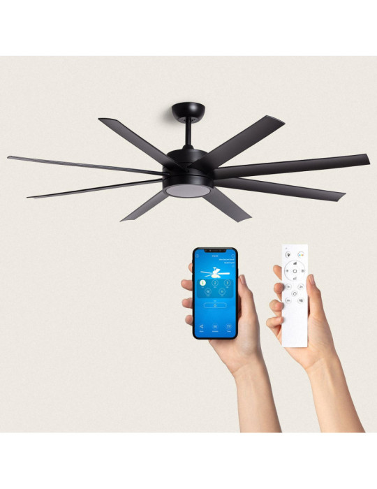 Ventilateur de Plafond Silencieux Hidra Noir 157cm Motor DC