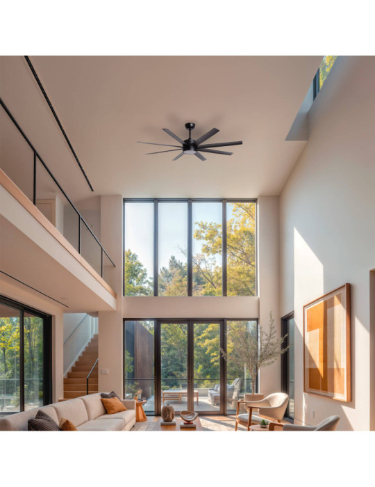 Ventilateur de Plafond Silencieux Hidra Noir 157cm Motor DC