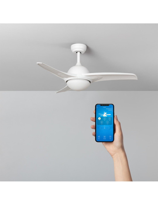 Ventilateur de Plafond Silencieux Aran Blanc 107cm Moteur DC WiFi