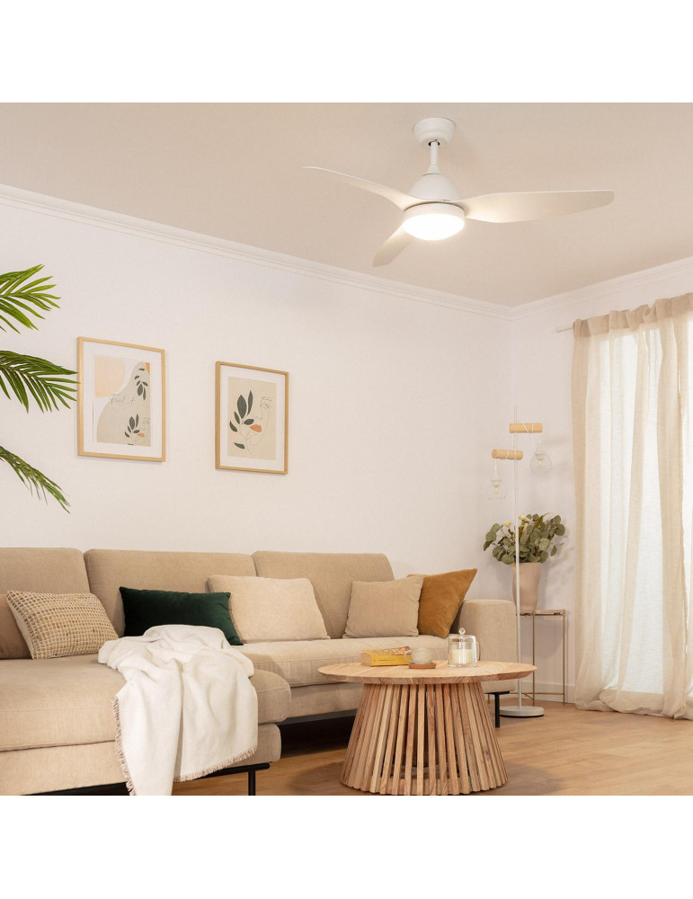 Ventilateur de Plafond Silencieux Woolworth Blanc 127cm Moteur DC