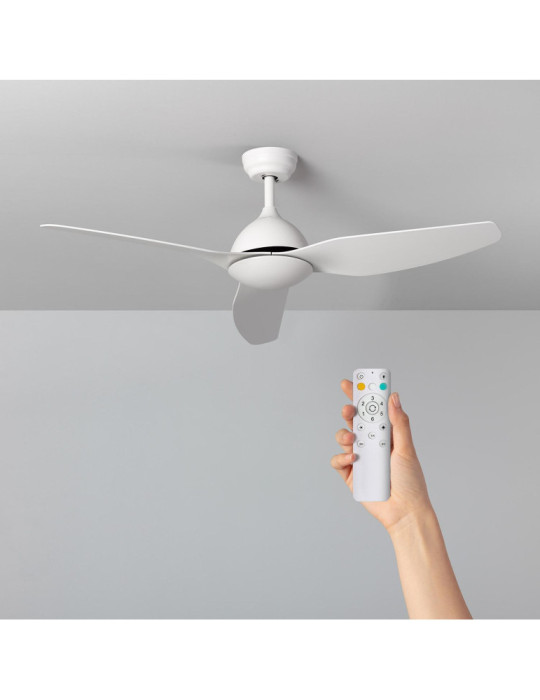 Ventilateur de Plafond Silencieux Woolworth Blanc 127cm Moteur DC