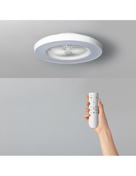 Ventilateur de Plafond Silencieux Dhalia Blanc 58cm Moteur DC