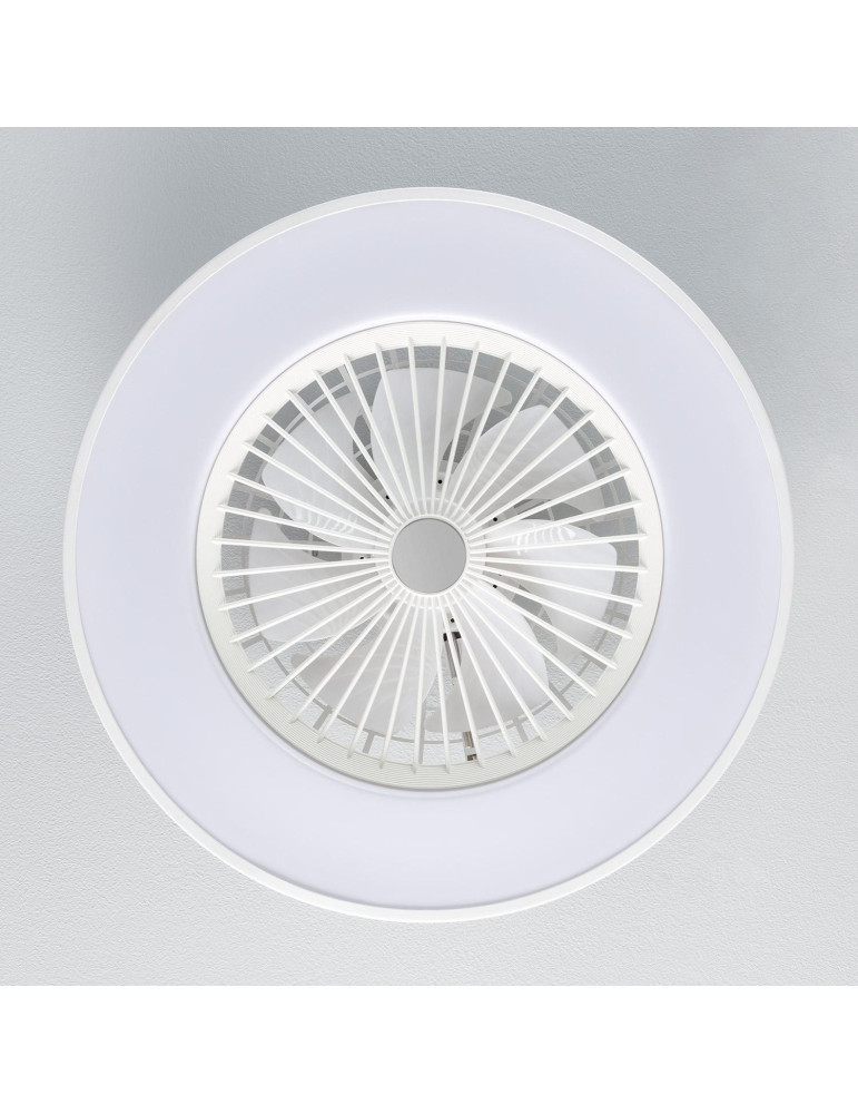 Ventilateur de Plafond Silencieux Dhalia Blanc 58cm Moteur DC
