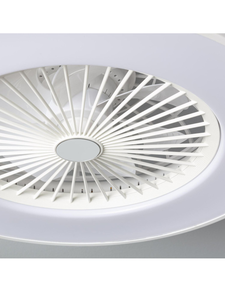 Ventilateur de Plafond Silencieux Dhalia Blanc 58cm Moteur DC