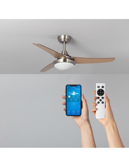 Ventilateur de Plafond Silencieux Neil Bois 107cm Moteur DC WiFi