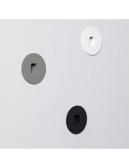 Balise LED Extérieure 2W Encastrable au Mur Ronde Grasset Noire