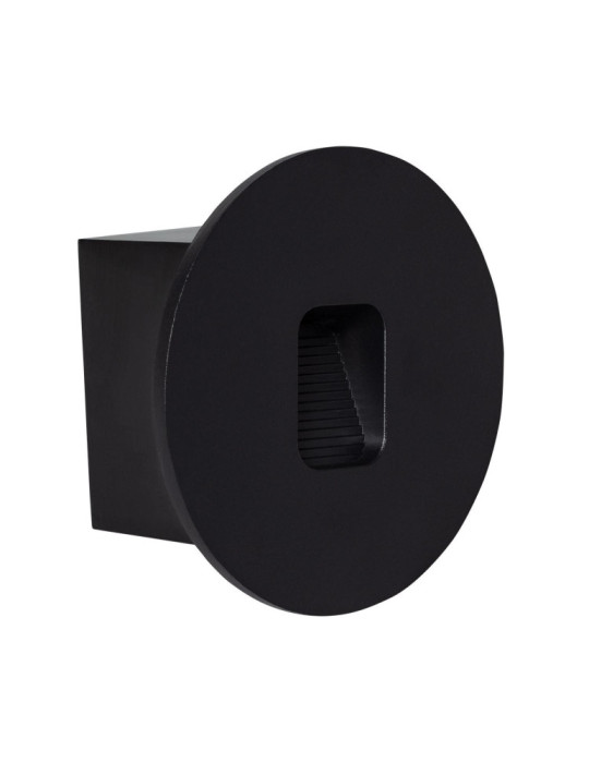 Balise LED Extérieure 2W Encastrable au Mur Ronde Grasset Noire