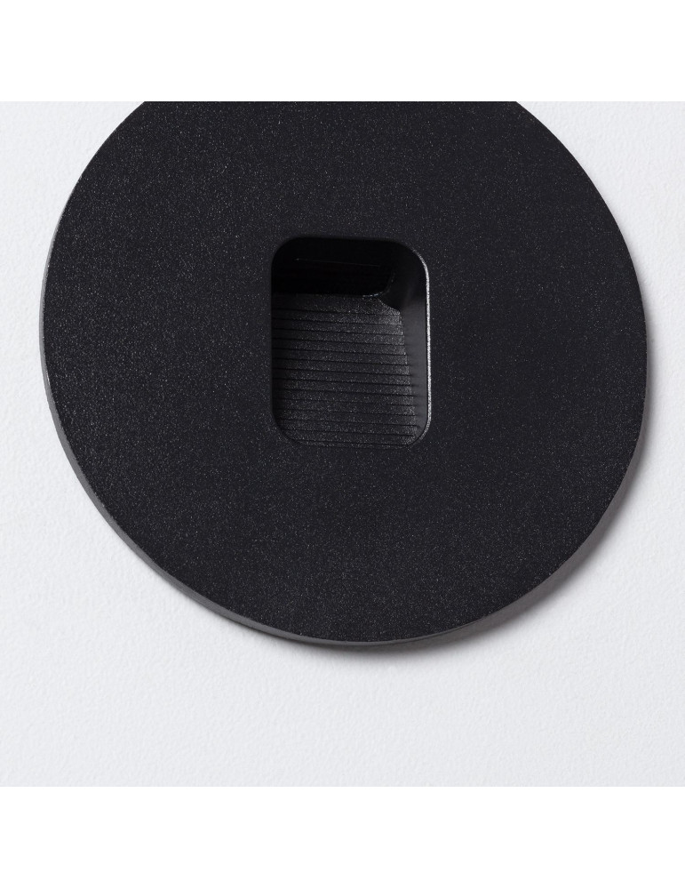 Balise LED Extérieure 2W Encastrable au Mur Ronde Grasset Noire