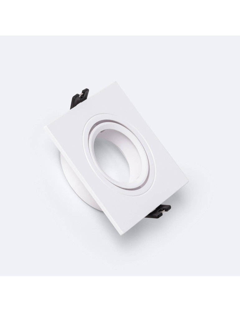 Collerette Downlight Carrée Orientable pour Ampoule LED GU10/GU5.3 Coupe Ø 75mm
