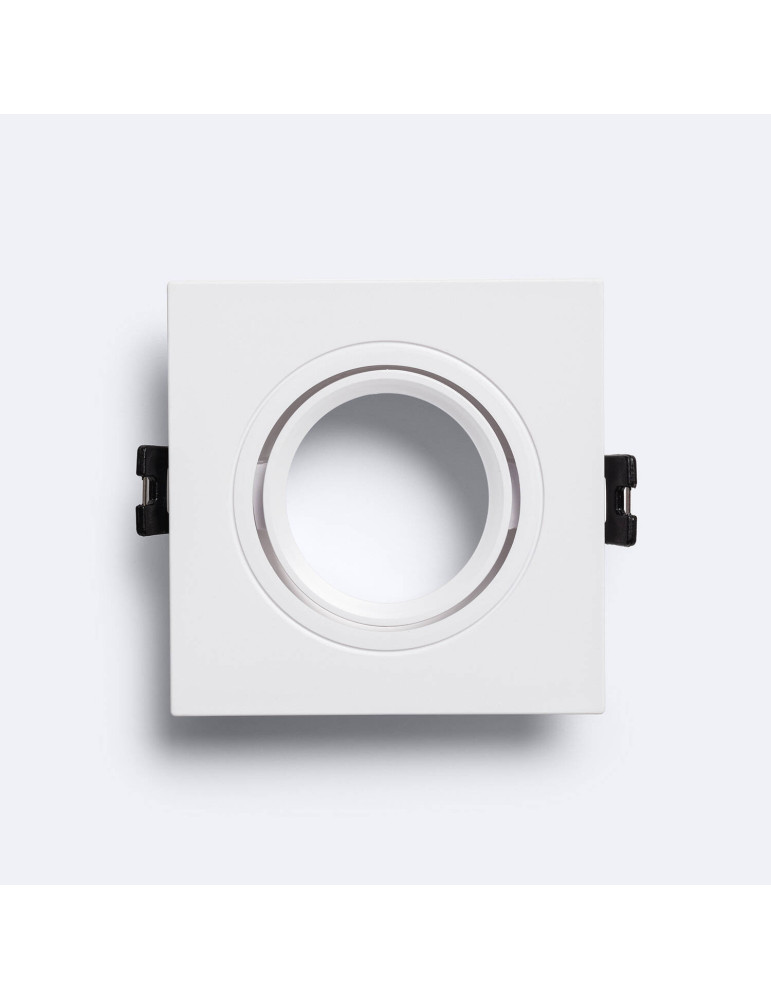 Collerette Downlight Carrée Orientable pour Ampoule LED GU10/GU5.3 Coupe Ø 75mm