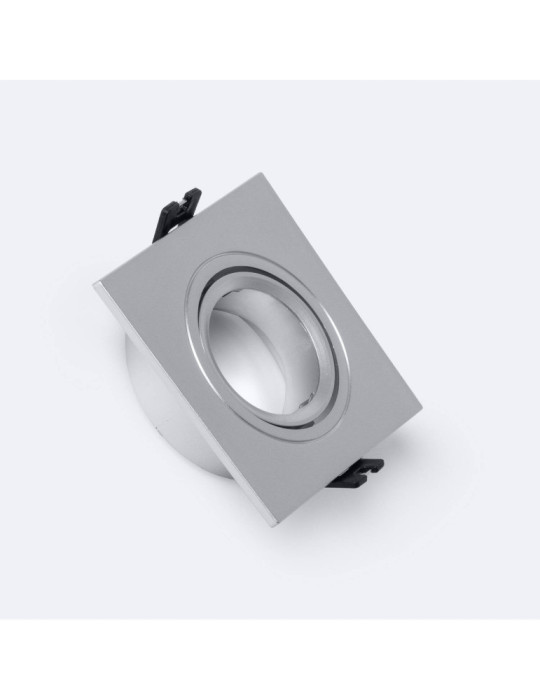 Collerette Downlight Carrée Orientable pour Ampoule LED GU10/GU5.3 Coupe Ø 75mm Collerette Downlight Carrée Orientable pour Ampoule LED GU10/GU5.3 Coupe Ø 75mm