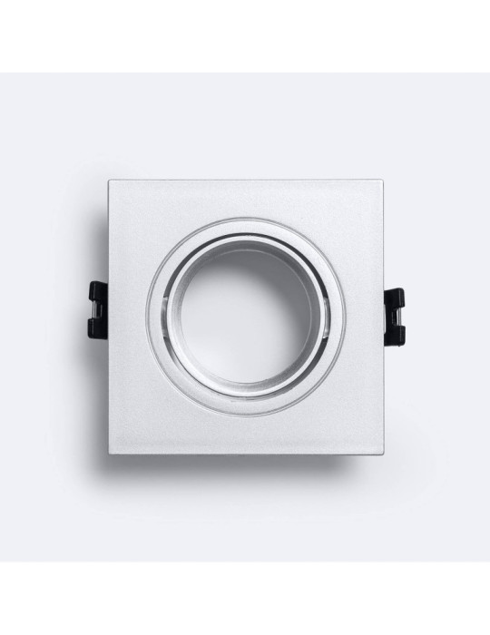 Collerette Downlight Carrée Orientable pour Ampoule LED GU10/GU5.3 Coupe Ø 75mm