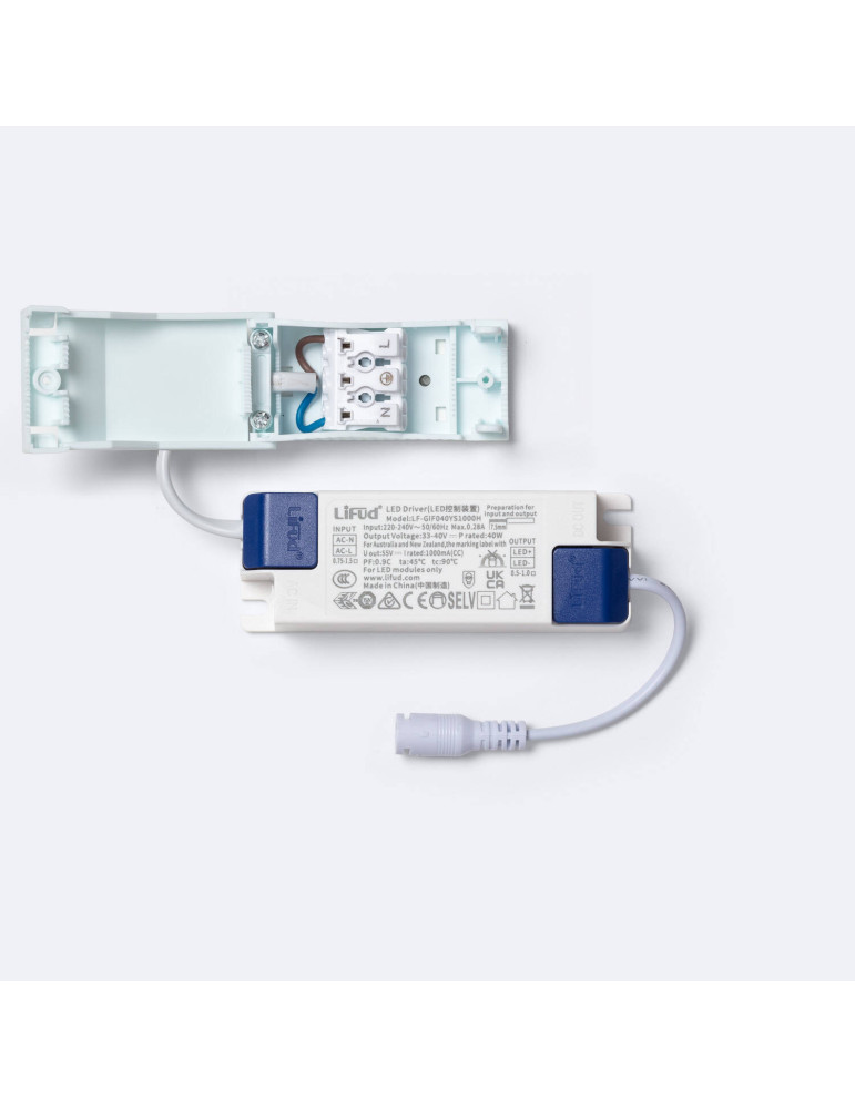 Panneau LED 120x30 cm 40W 4000lm avec boîtier de connexion rapide et câble de sécurité