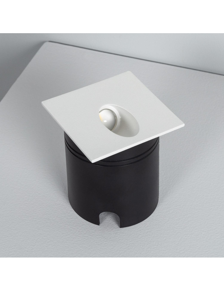 Balise Extérieure Murale LED Encastrable 3W Carrée Ellis Blanche