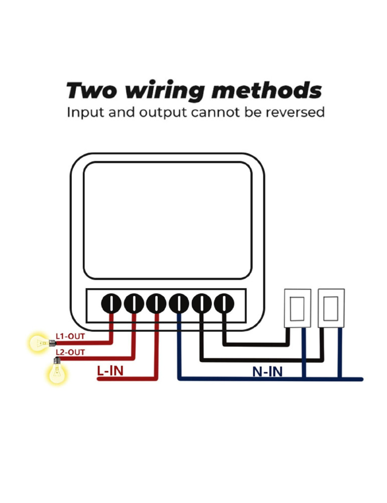 Commutateur Wifi Mini Compatible avec Interrupteur Conventionnel 2 Canaux