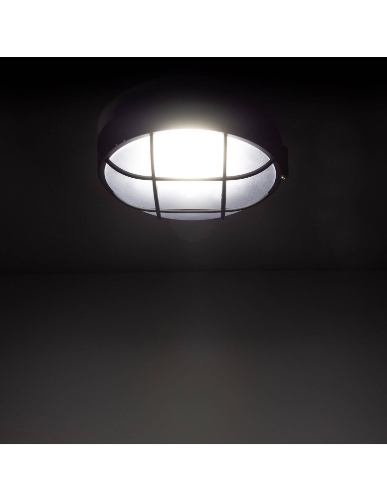 Plafonnier Extérieur Rond  à Grille Hublot Ø220 mm