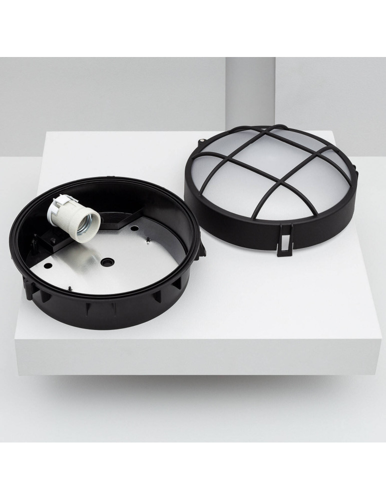 Plafonnier Extérieur Rond  à Grille Hublot Ø220 mm