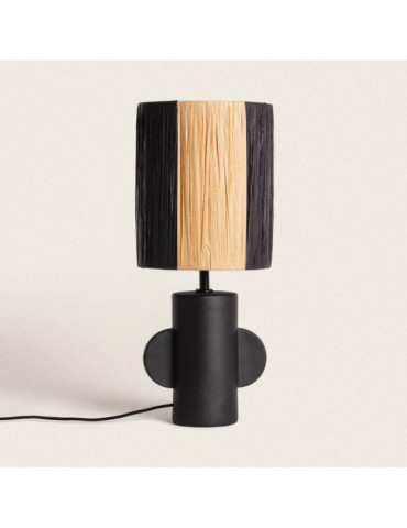 Lampe à Poser Céramique et Raphia Tyler